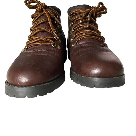 Main Woods Brown Leather Hiking Boots Women's Sz 6M Gorpcore Outdoor Chore Boots - Picture 6 of 11